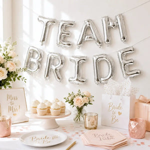 16-inch Silver TEAM BRIDE Foil Balloon Banner