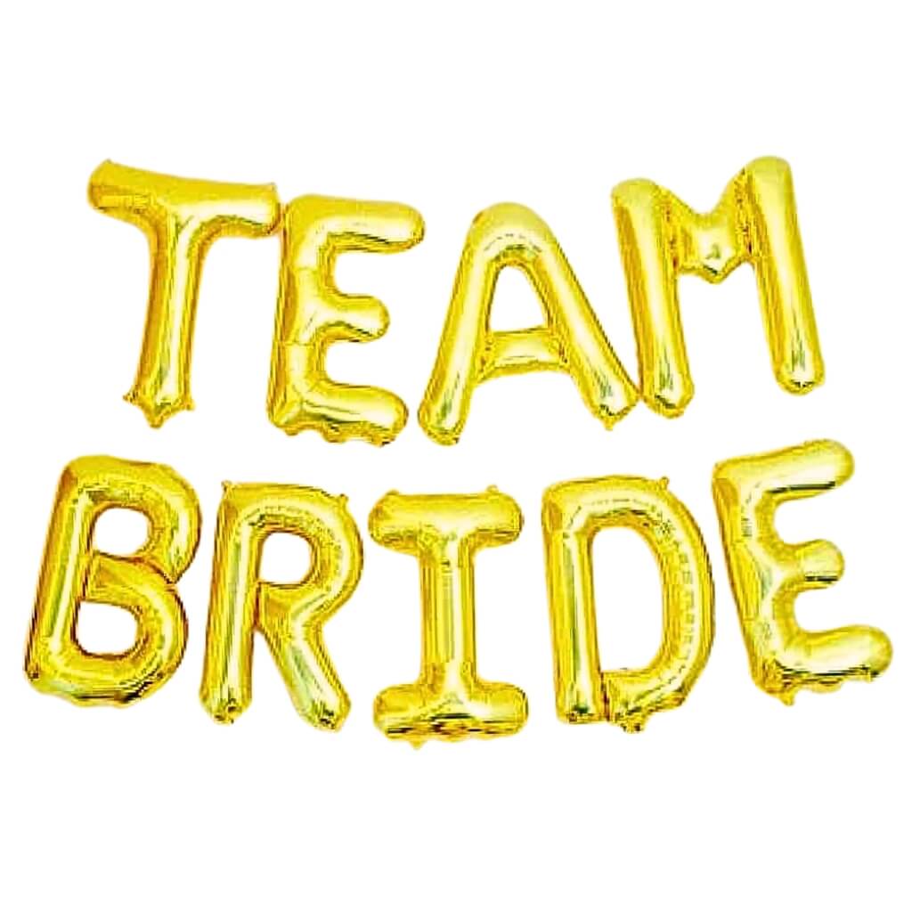 16-inch Gold TEAM BRIDE Foil Balloon Banner
