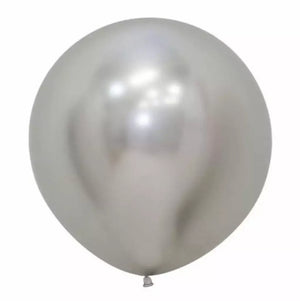 18-inch Metallic Chrome Silver Latex Balloon