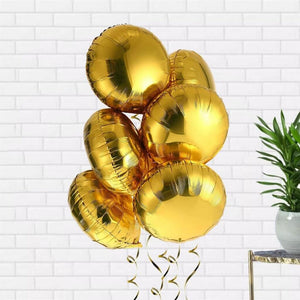 18 Inch Round Gold Foil Balloon 10 pack