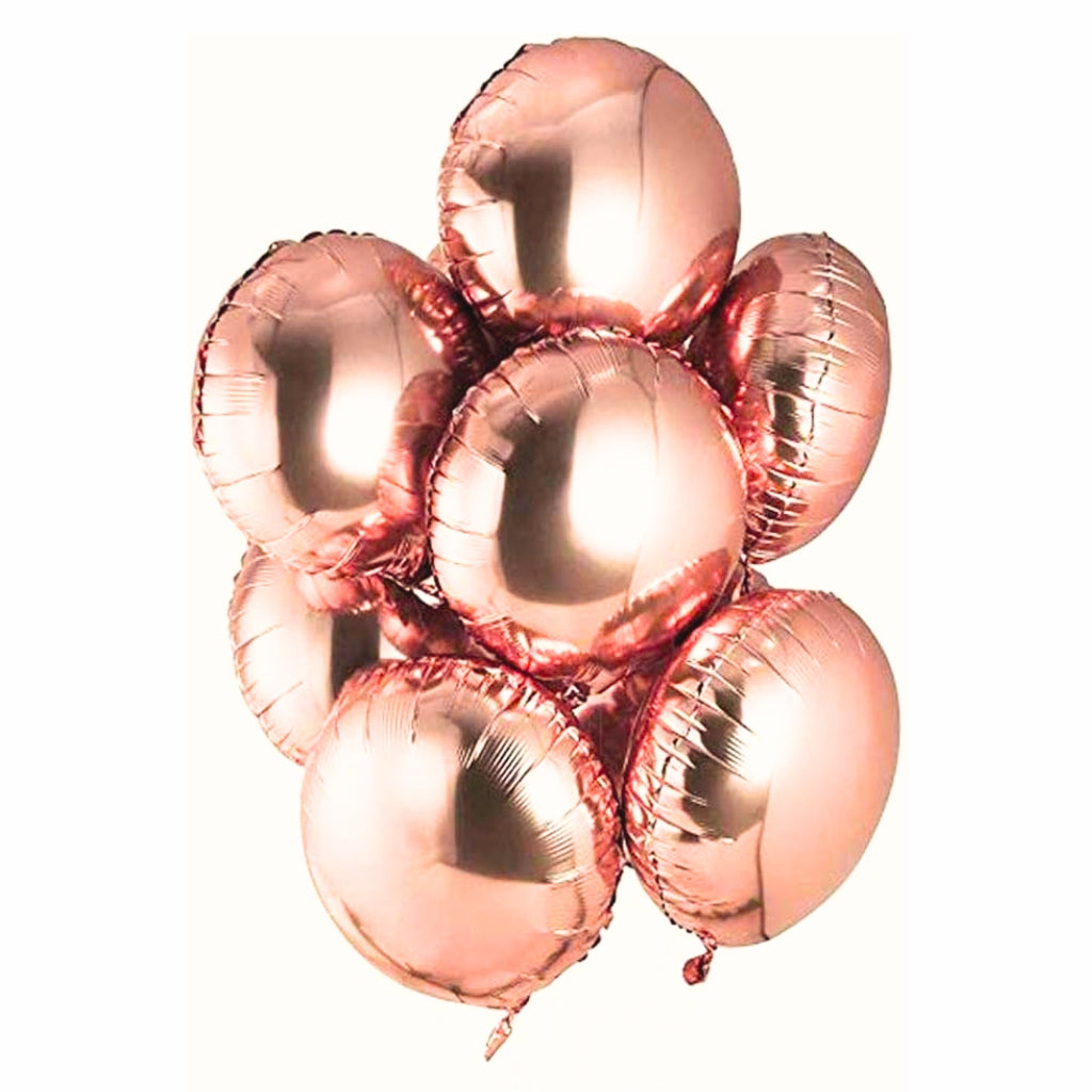 18inch Rose Gold Round Foil Balloon Bouquet 10pk