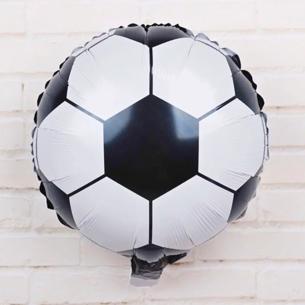 18-inch Black & White Soccer Ball Round Foil Balloon.