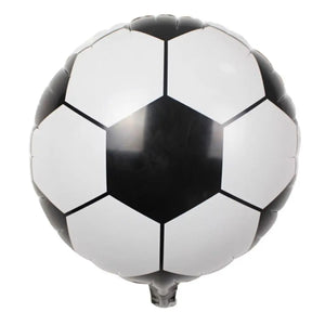 18-inch Black & White Soccer Ball Round Foil Balloon.