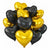 18-inch Black & Gold Heart Foil Balloon Bouquet 10pk