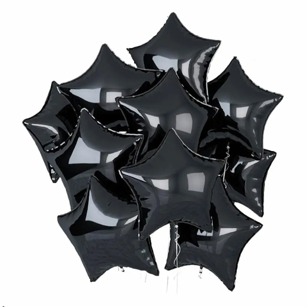 18-inch Black Star Foil Balloon Bouquet 10pk