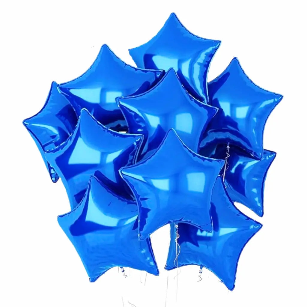 18-inch Dark Blue Star Foil Balloon Bouquet 10pk