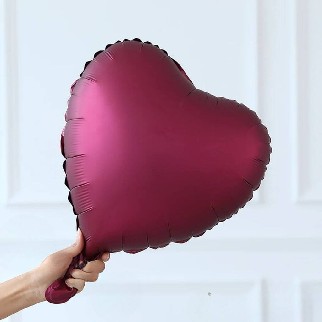 18-inch Burgundy Heart Foil Balloon