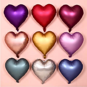 18-inch Metallic Chrome Heart Foil Balloon multi colours