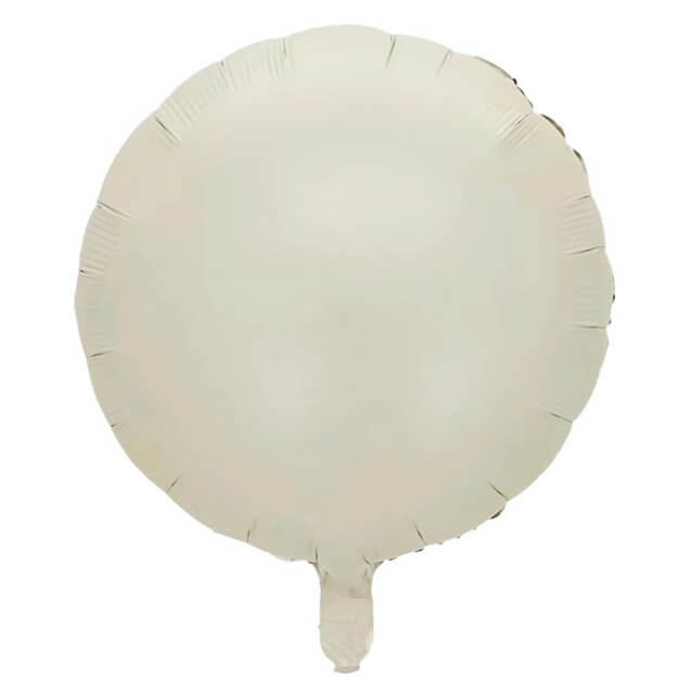 18-inch Matte Cream Round Foil Balloon