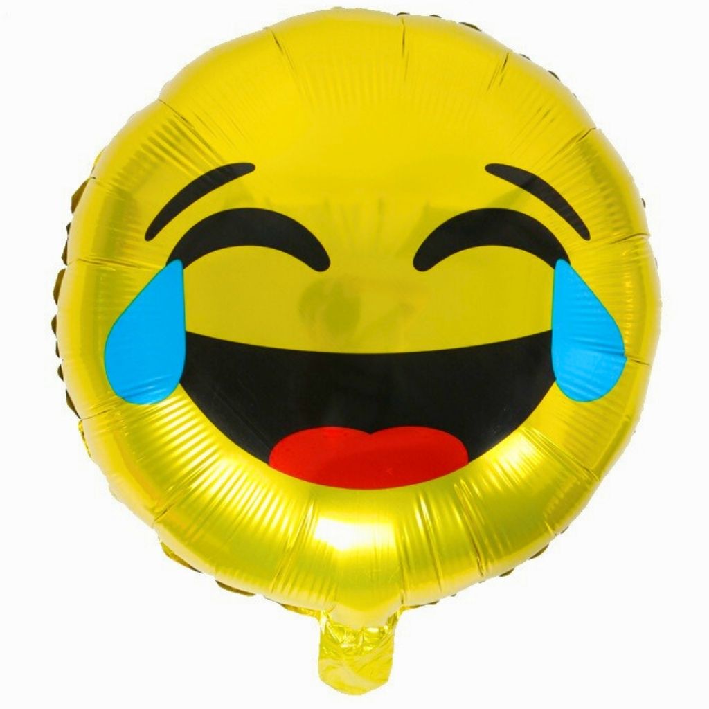 18-inch Gold Round laughing with tears lol Emoji Face Foil Balloon