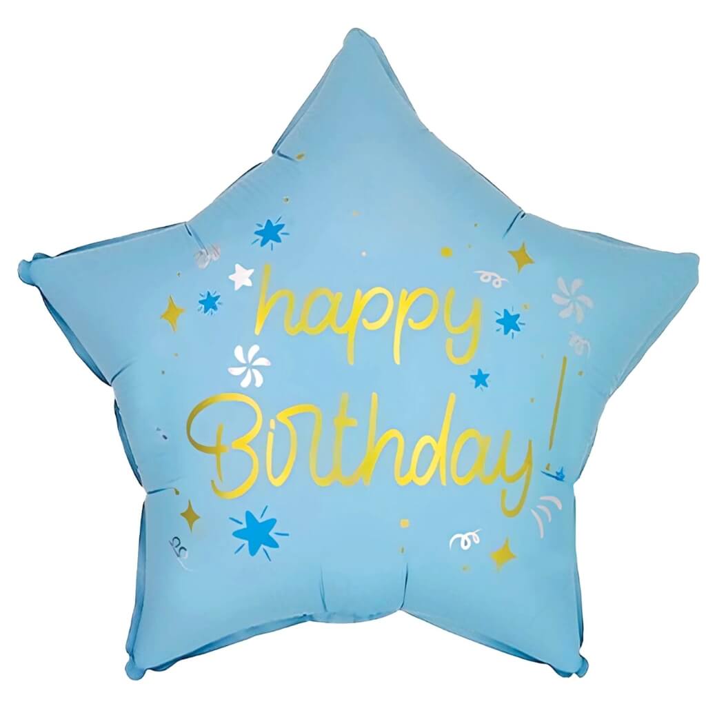 18in Happy Birthday Star Balloon 18in Happy Birthday Star Balloon