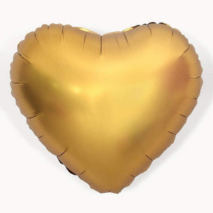 18" Chrome Metallic Metal gold Heart Shaped Foil Balloon - Online Party Supplies