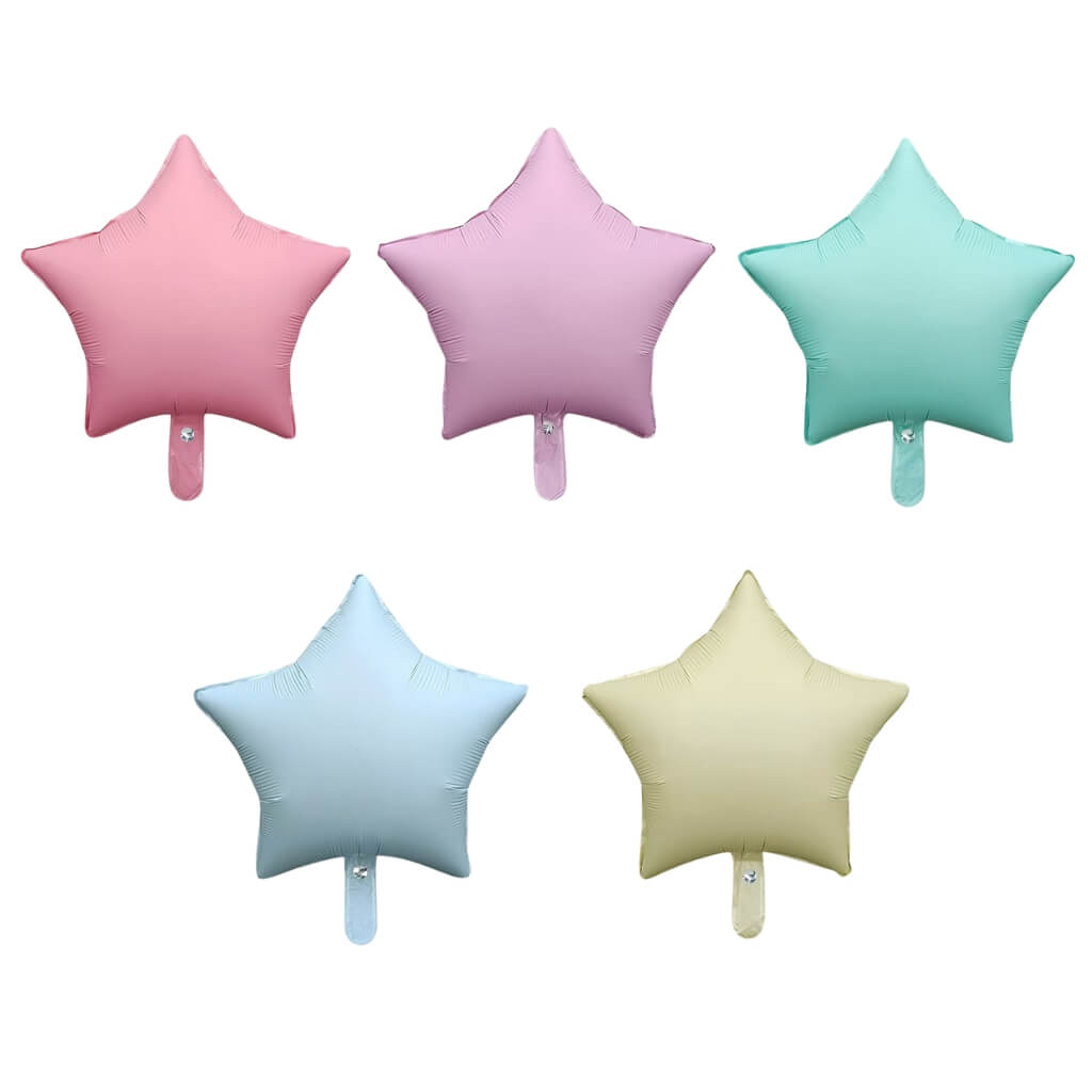 18-inch matte pastel star assorted colour foil balloon