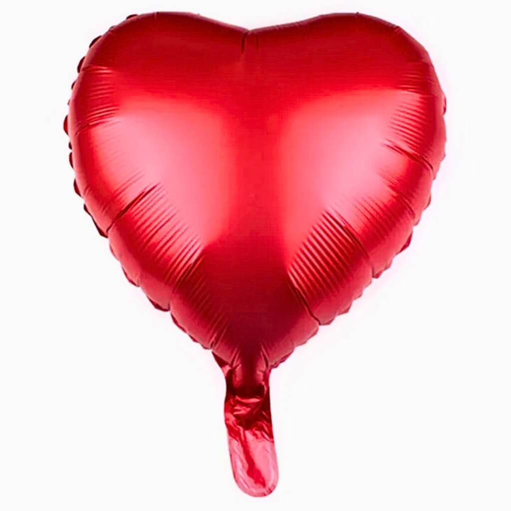 18-inch Matte Red Heart Foil Balloon for Valentine’s Day Decoration