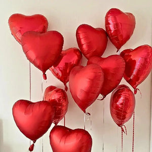 Romantic Matte Red Heart Foil Balloon for Love-Themed Events