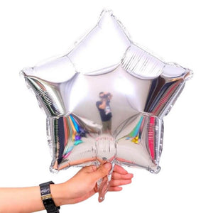 18-inch Metallic Silver Star Foil Balloon Bouquet 10 Pack