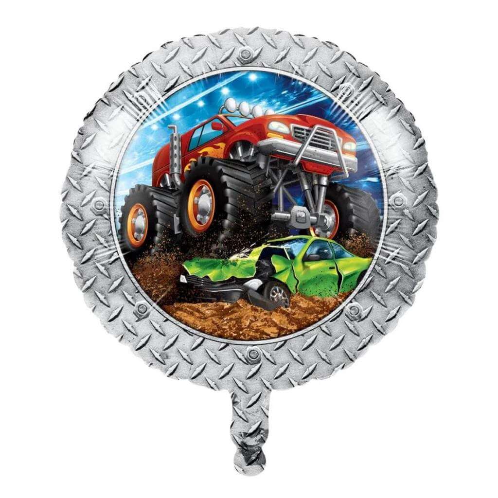 18-inch Monster Truck Rally Round Foil Balloon