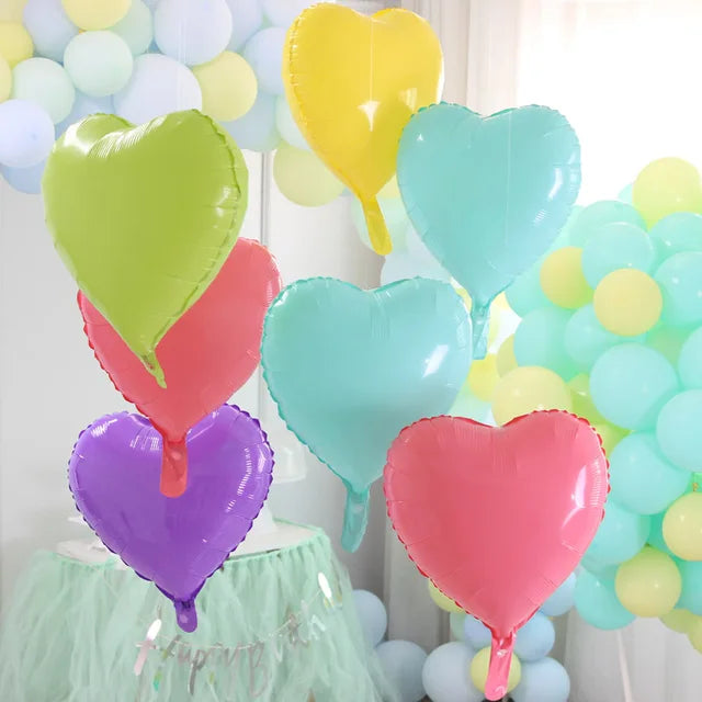 18-inch Pastel Candy Macaron Heart Foil Balloon