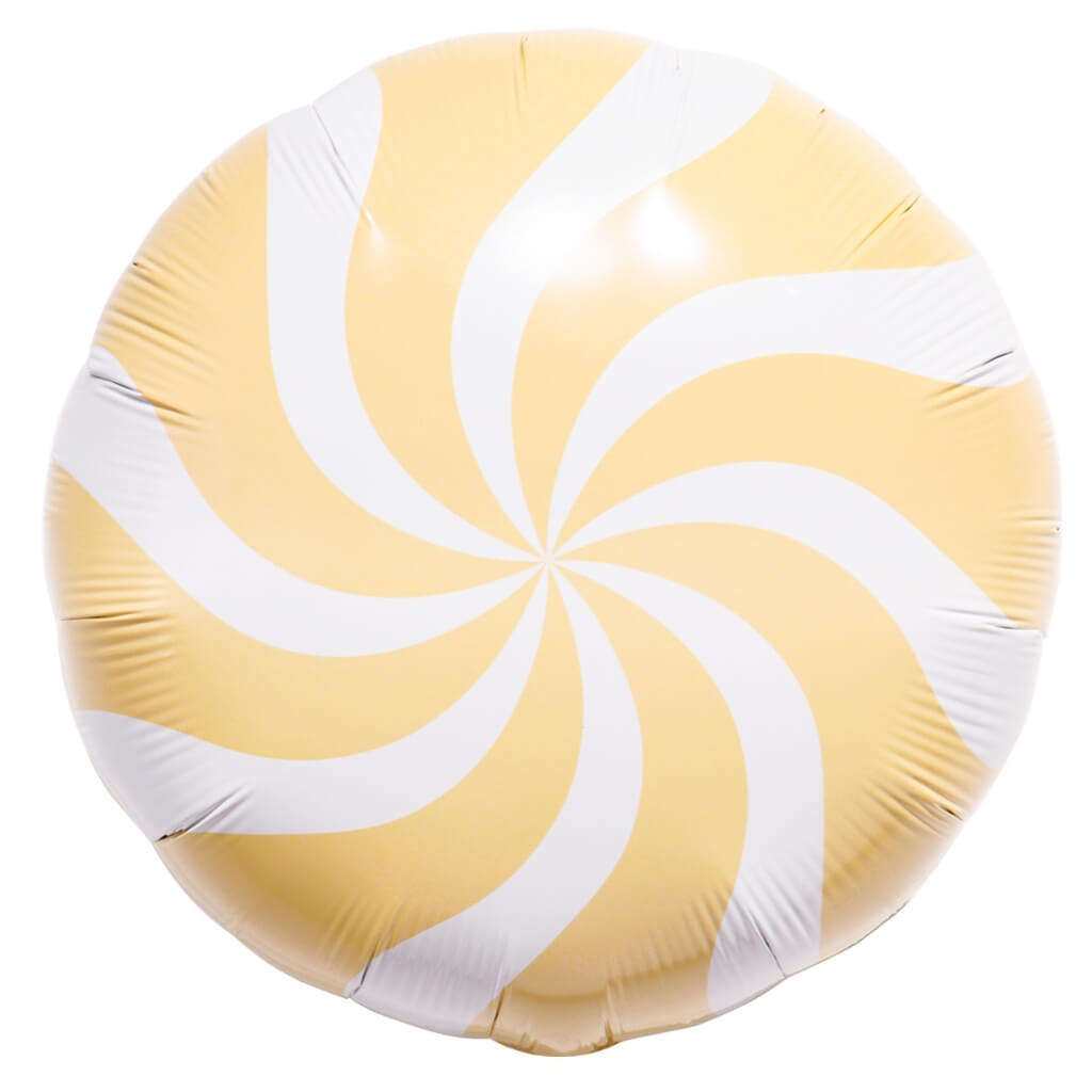 18-inch Pastel orange Round Lollipop Foil Balloon - Swirly Candy Party Decor