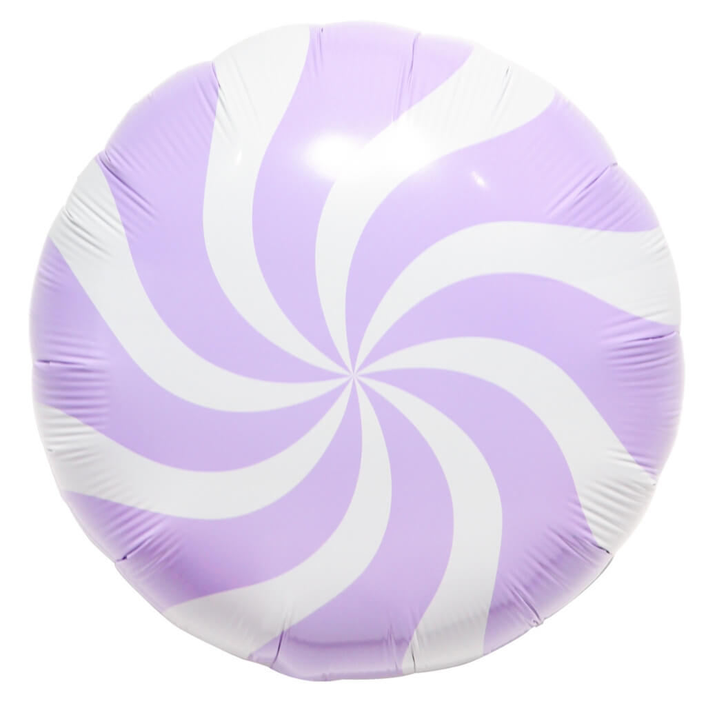 18-inch Pastel purple Round Lollipop Foil Balloon - Swirly Candy Party Decor