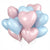 18-inch Retro Vintage Pink & Blue Heart Foil Balloon Bouquet 10pk