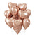 18" Rose Gold Heart Foil Balloon Bouquet (Pack of 10pcs) - Online Party Supplies