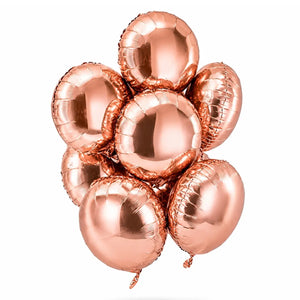 18inch Rose Gold Round Foil Balloon Bouquet 10pk