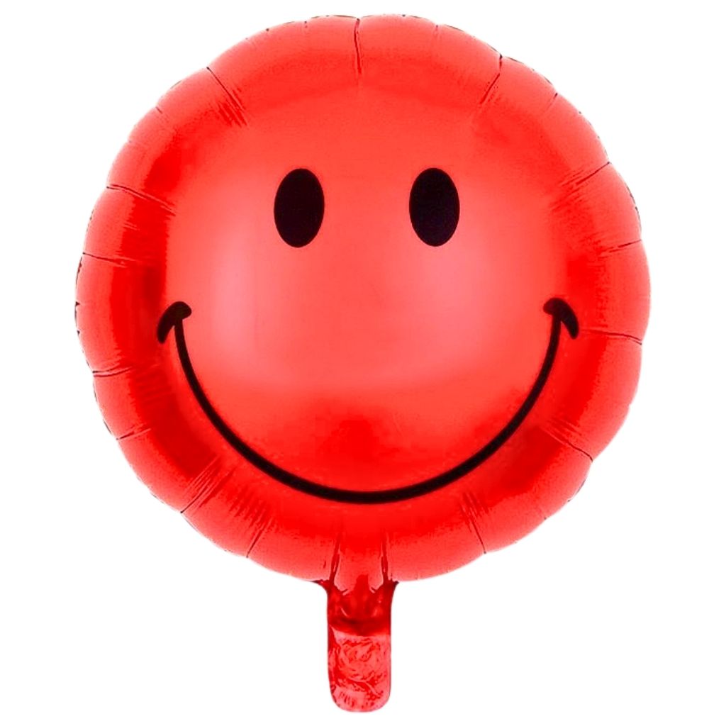 18-inch Round red Smiley Face Foil Balloon