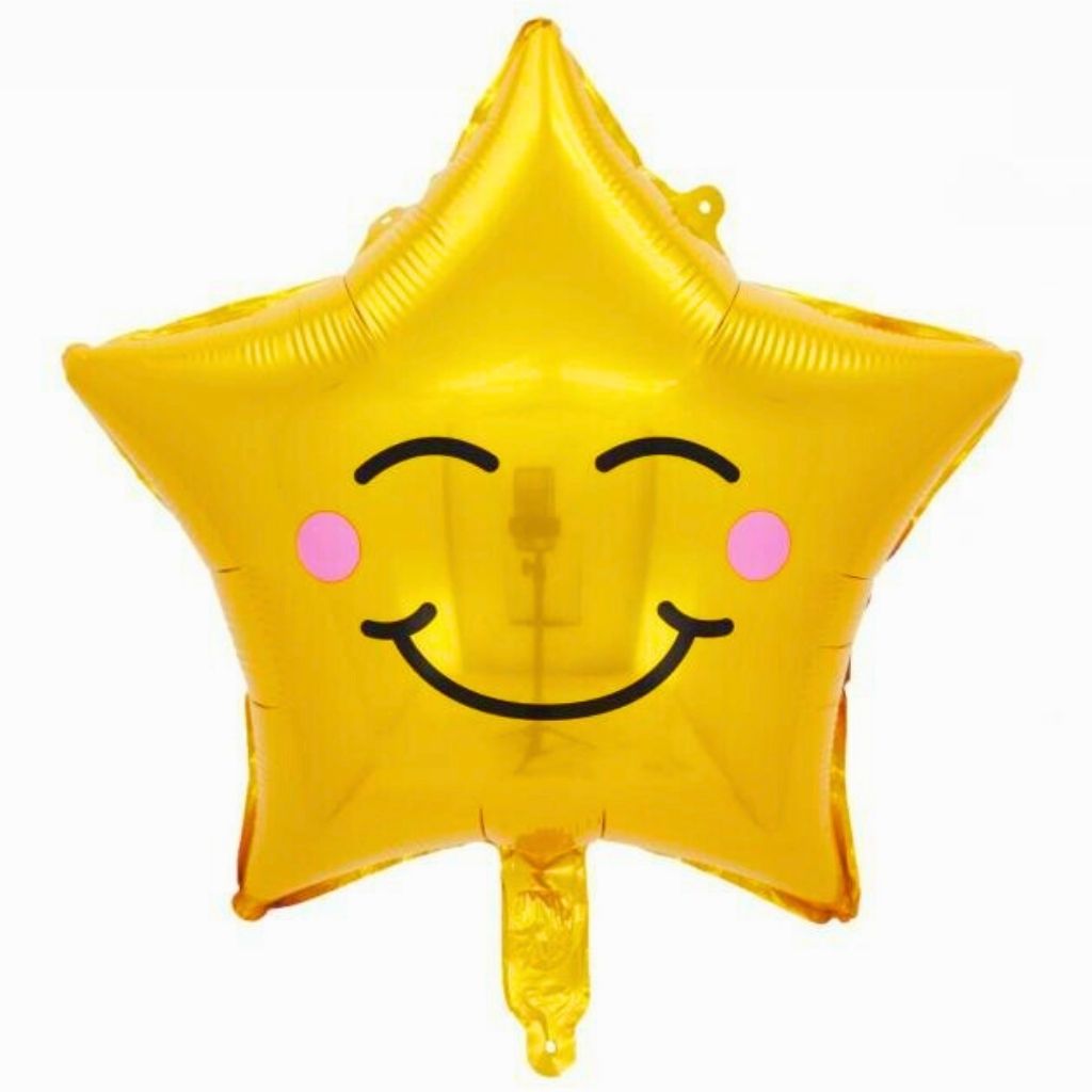 18-inch Gold Smiley Star Foil Balloon