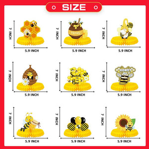 Honey Bee Honeycomb Table Centrepiece Decorations 9 Pack