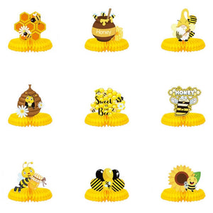 Honey Bee Honeycomb Centrepiece Table Decorations 9 Pack