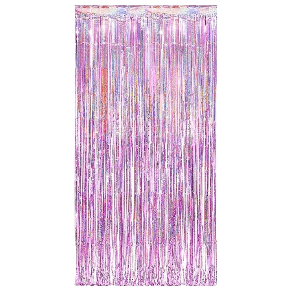 Laser Glitter Pink Foil Fringe Curtain