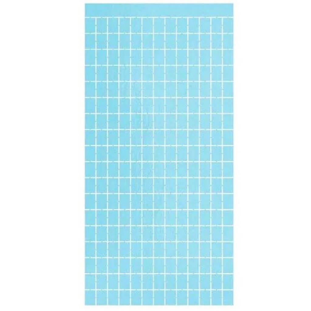 Square Tinsel Foil Fringe Curtain - Pastel Blue