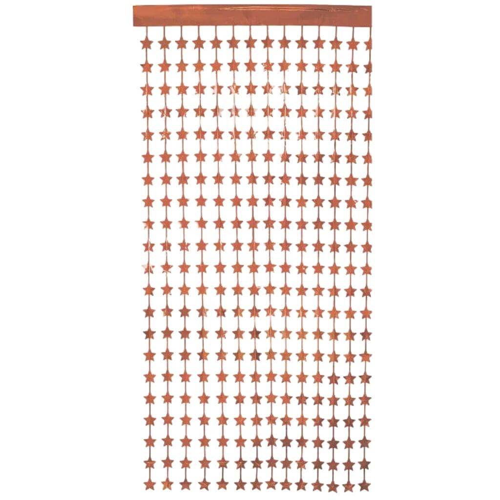 Rose Gold Star Tinsel Foil Fringe Curtain – Party Backdrop 1m x 2m