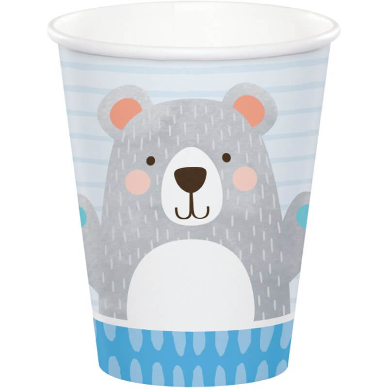 Birthday Bear Paper Cups 266ml 8pk