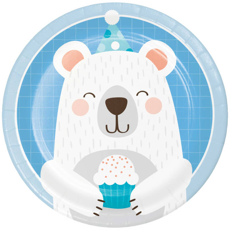 Birthday Bear Paper Plates 18cm 8pk