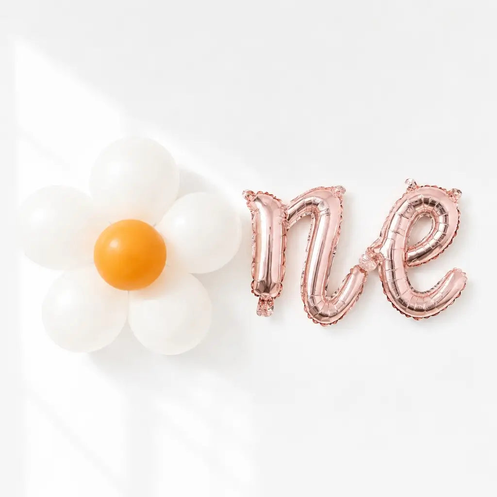 Rose Gold Groovy One Birthday Foil Balloon Banner