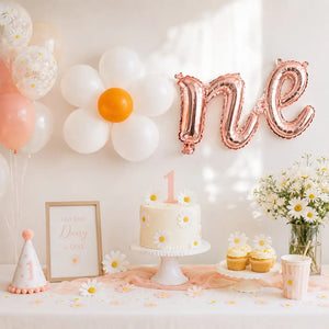 Rose Gold Groovy One Birthday Foil Balloon Banner