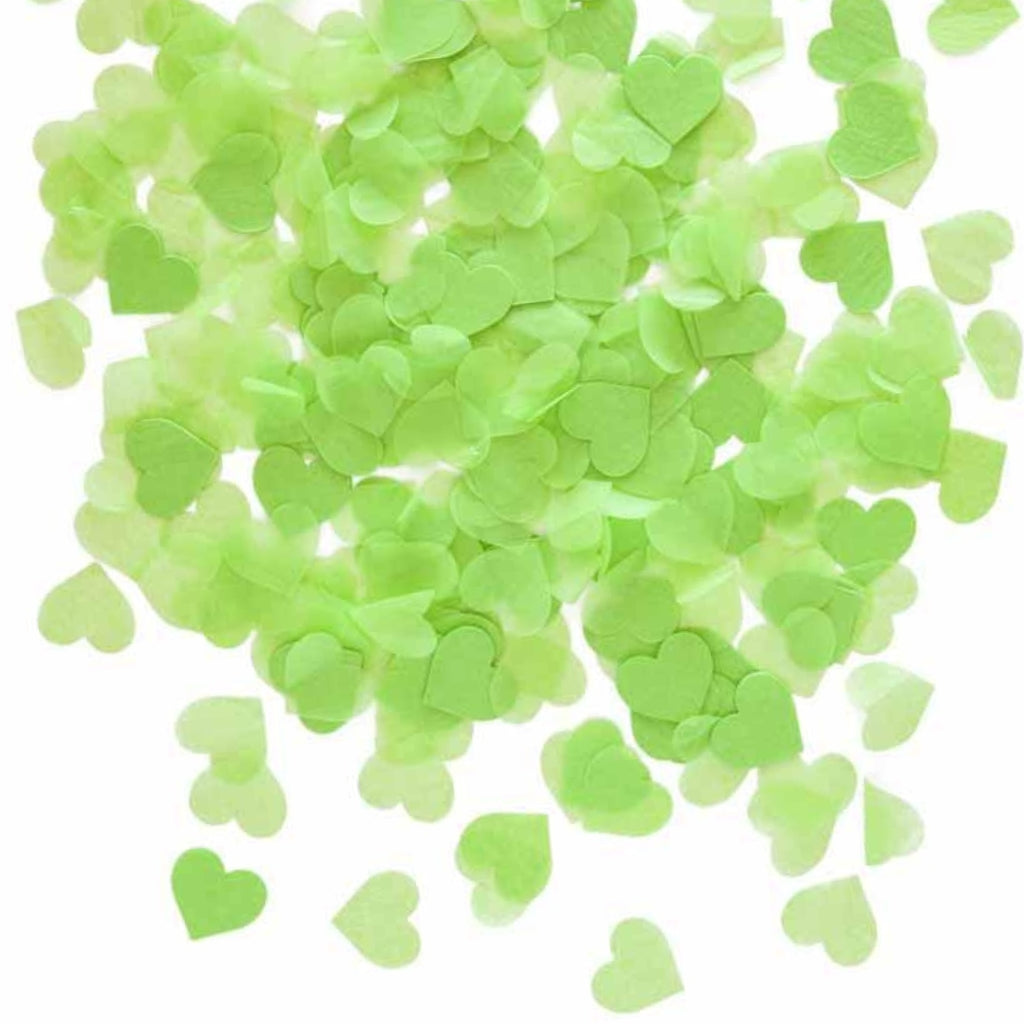 2.5cm Heart Paper Confetti Table Scatters - Pear Green