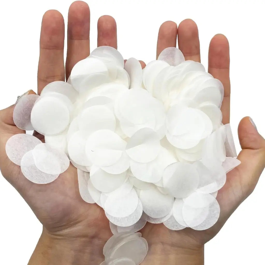 Large White Round Paper Confetti 20g 2.5cm