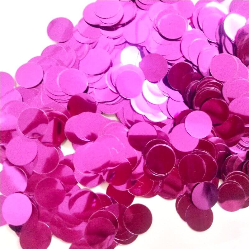 20g 1.5cm Round Circle Foil Party Confetti - Metallic Hot Pink