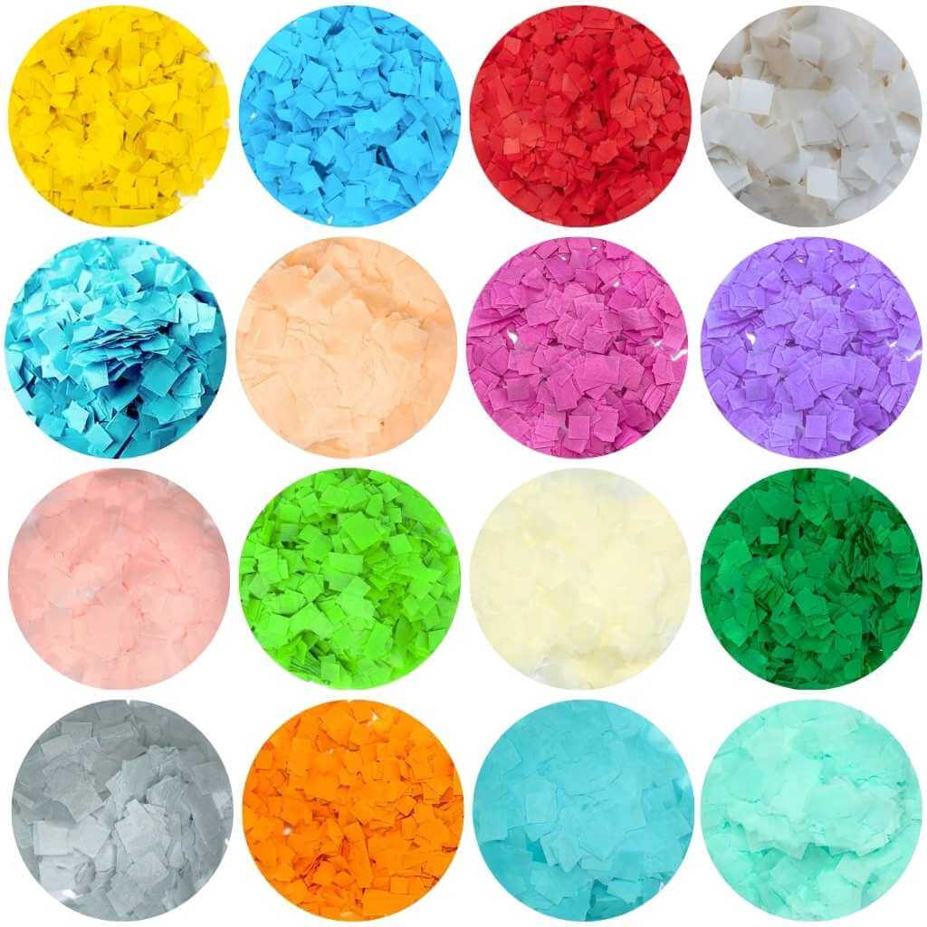 Square Paper Confetti 20g - Avail. in 16 Vibrant Colours