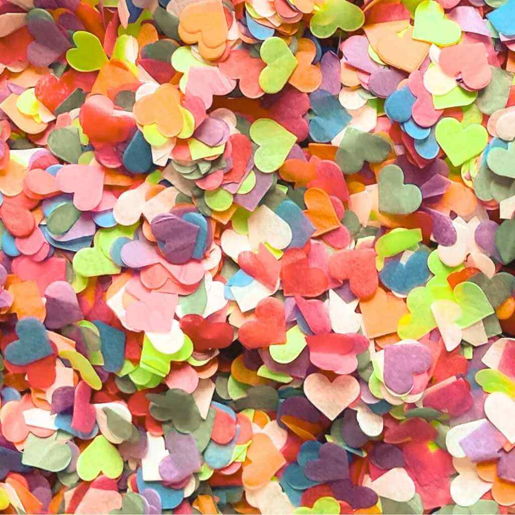 20g 1.5cm Heart shaped Tissue Paper Party Confetti - Rainbow