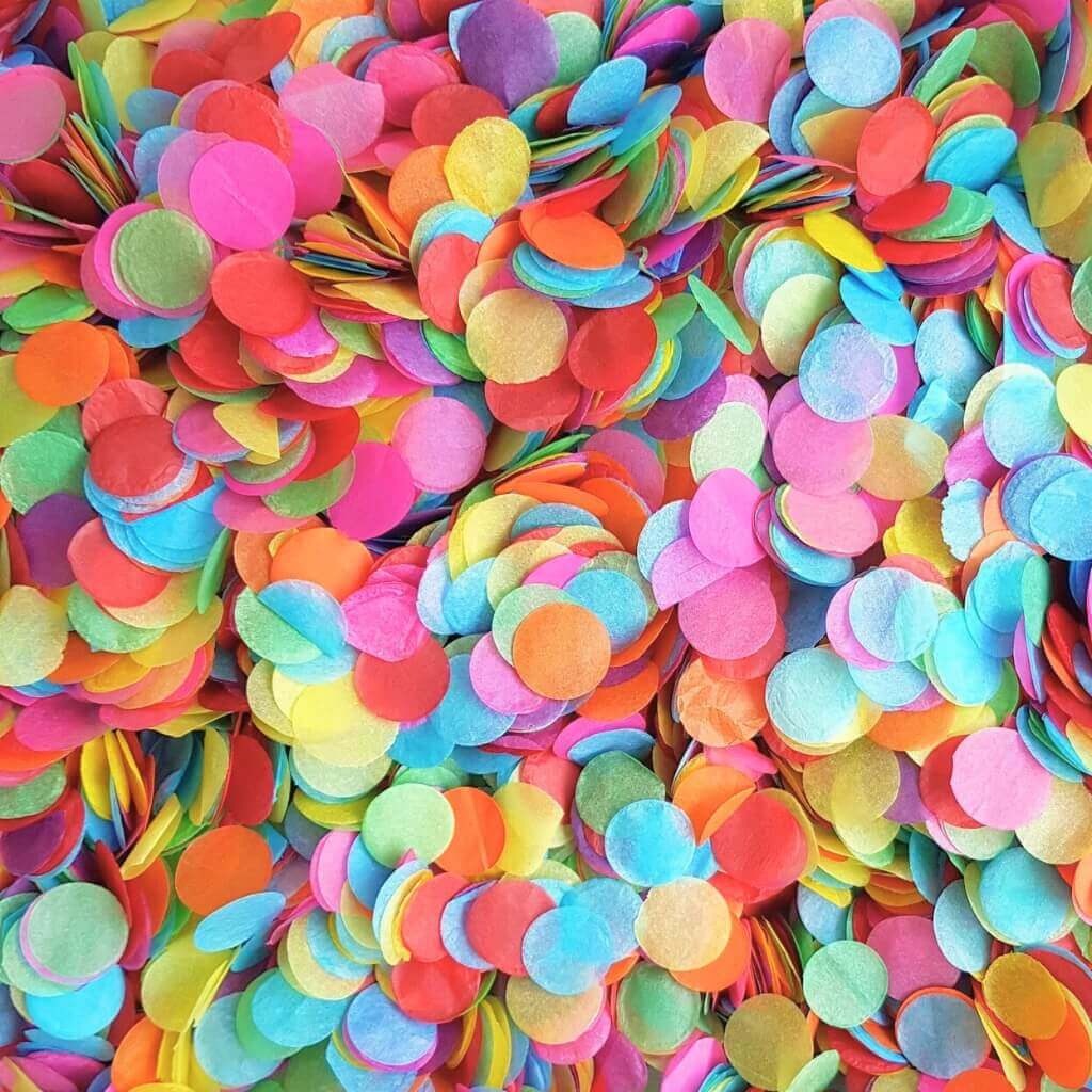20g Round Tissue Paper Party Confetti Table Scatters - Rainbow