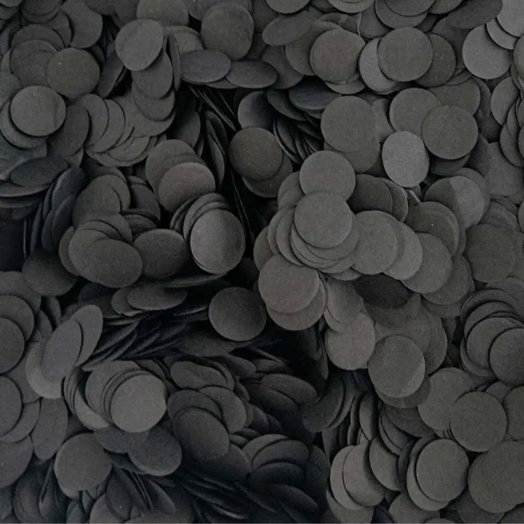 1.5cm Round Paper Confetti - Black