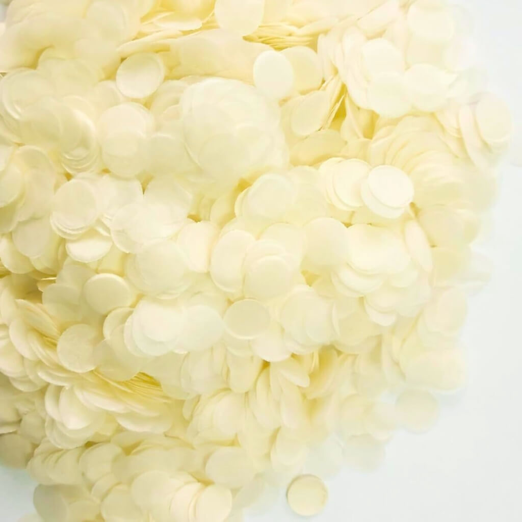 Ivory Round Paper Confetti – 20g Pack (1.5cm Tissue Table Scatters)