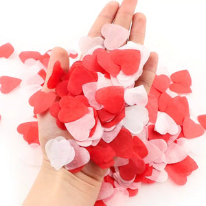 2.5cm Red White Heart Paper Confetti Table Scatters