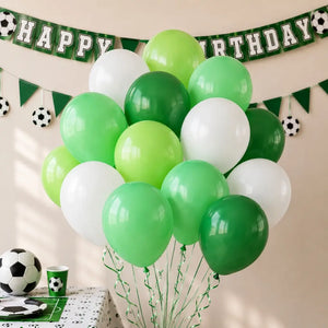 12-inch Green & White Latex Balloon Bouquet 20pk