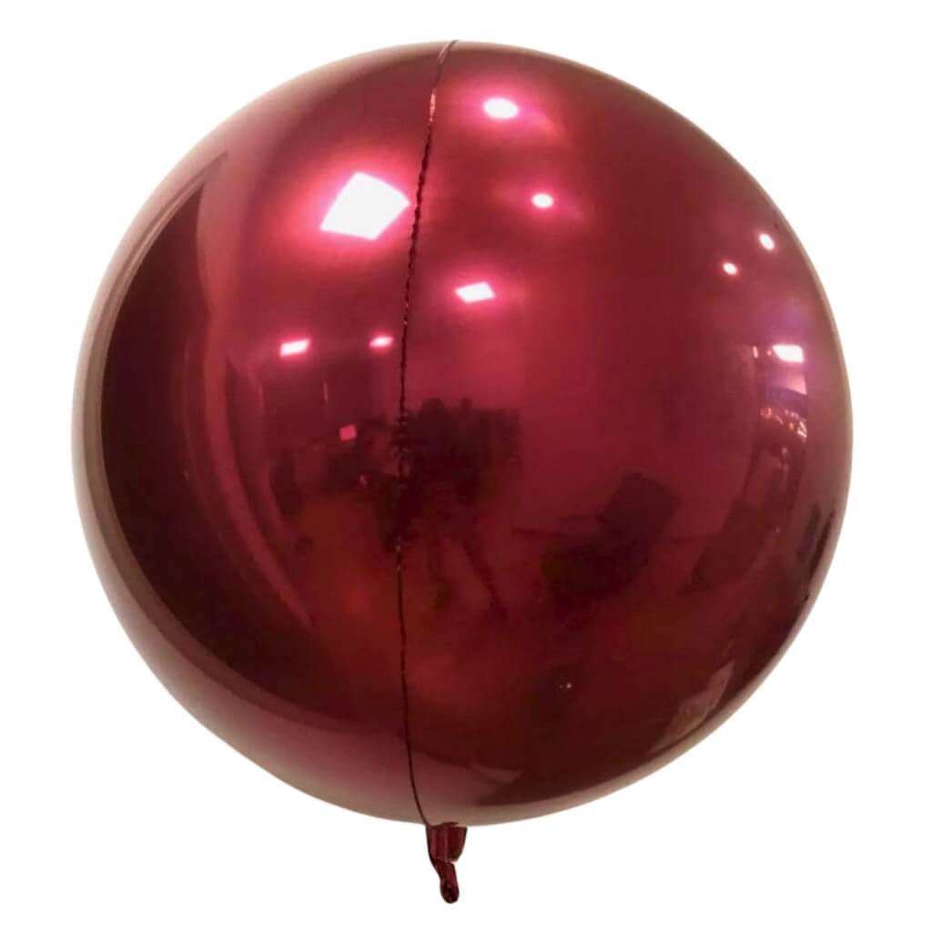 22-inch Jumbo burgundy red ORBZ Round Foil Balloon