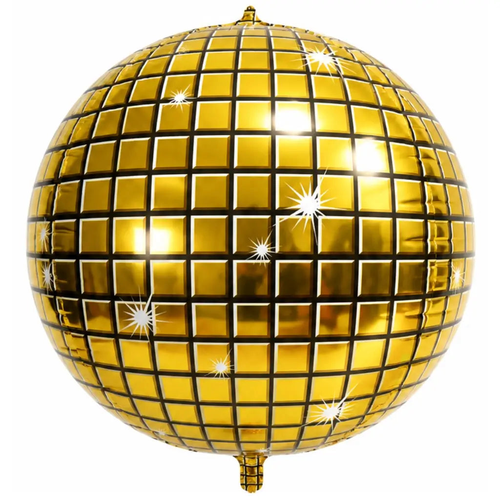 22-inch Metallic Gold Disco Ball ORBZ Foil Balloon